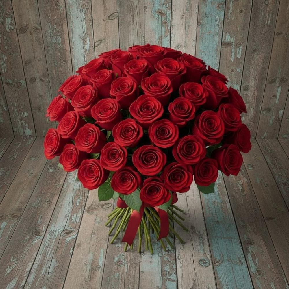 Букет 55 Красных роз Фридом в Северской