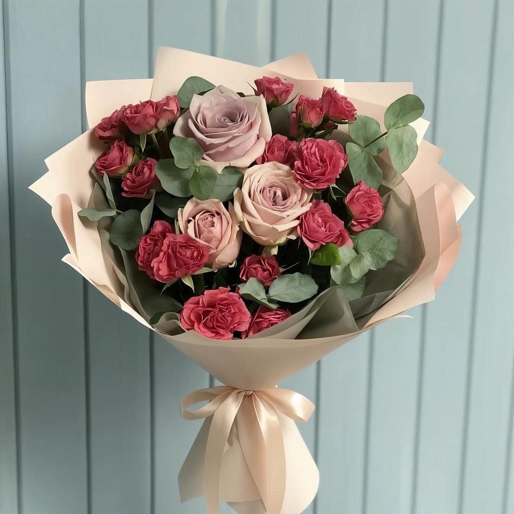 Букет цветов из: Гвоздики и Розы в Северской