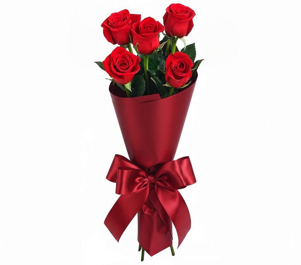Букет 5 Красных роз Эдлесс Лав в Северской