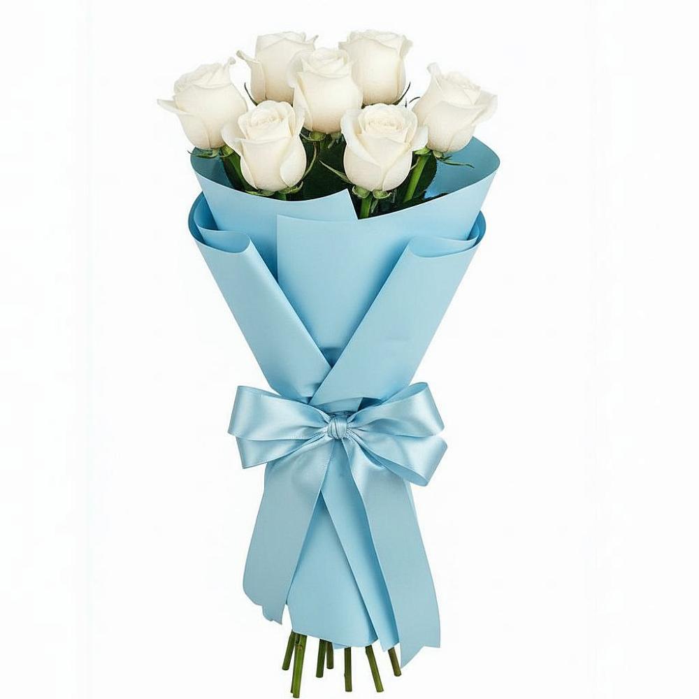 Букет 7 белых роз Проуд в Северской