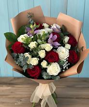 Букет цветов из:  Розы и Альстромерии в Северской