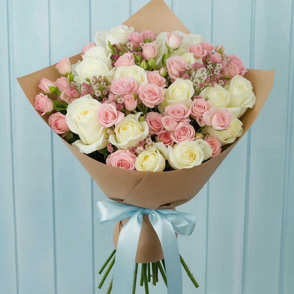 Букет цветов из: Розы в Северской