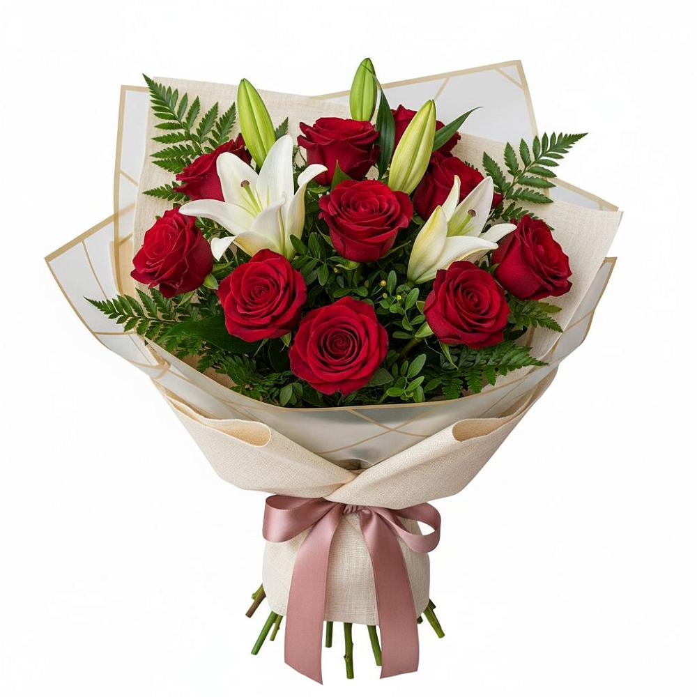 Букет цветов из: Лилии и Розы в Северской