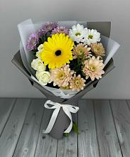 Букет цветов из:  Розы, Герберы и Хризантемы #REPLACE_PRED# Северской
