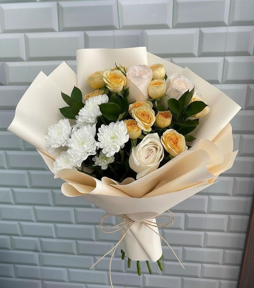Букет цветов из: Розы и Хризантемы в Северской