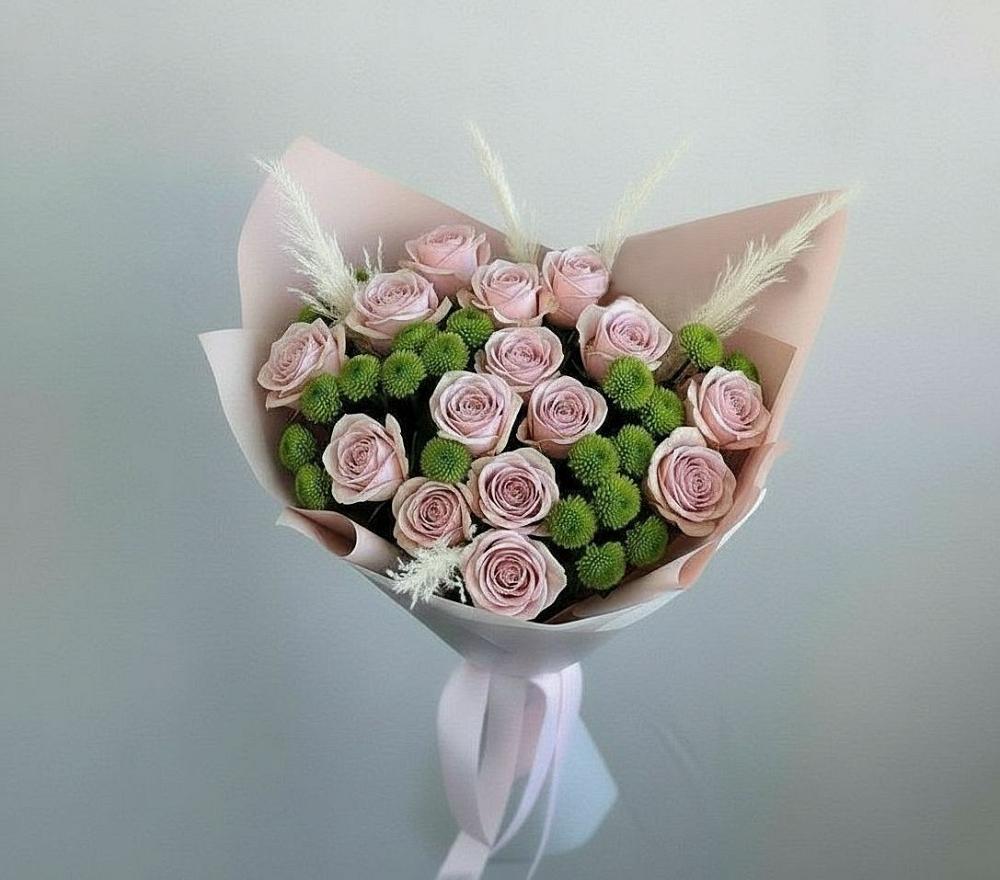 Букет цветов из: Розы и Хризантемы в Северской