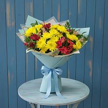 Букет цветов из:  Альстромерии и Хризантемы в Северской